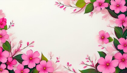 Naklejka premium White background with small flowers arranged as a delicate border.