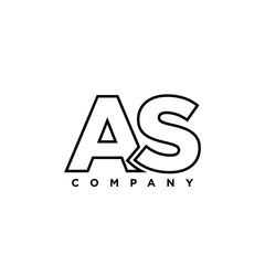 Letter A and S, AS logo design template. Minimal monogram initial based logotype.