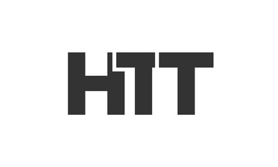 HTT logo design template with strong and modern bold text. Initial based vector logotype featuring simple and minimal typography. Trendy company identity.
