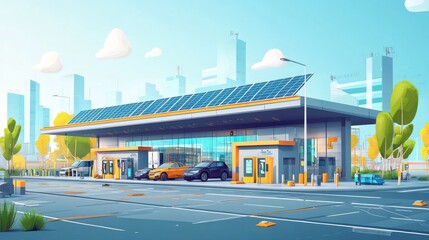 Solar EV Charging Station.