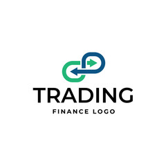 Trading, trade, currency investment logo design.