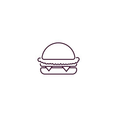 cheese burger outline icon. Linear vector from hotel concept. Thin line cheese burger icon isolated on white background
