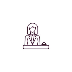 receptionist outline icon. Linear vector from hotel concept. Thin line receptionist icon isolated on white background