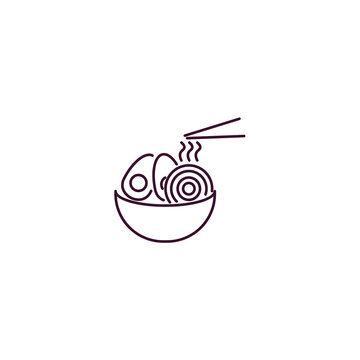 recommend clip art: ramen outline icon. Linear vector from hotel concept. Thin line ramen icon isolated on white background