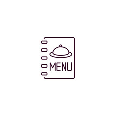 menu outline icon. Linear vector from hotel concept. Thin line menu icon isolated on white background