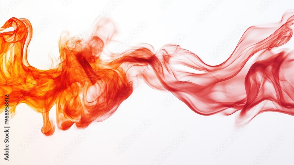 Aufkleber bright red flames with dynamic motion on a white backdrop, emphasizing the power and intensity of fi