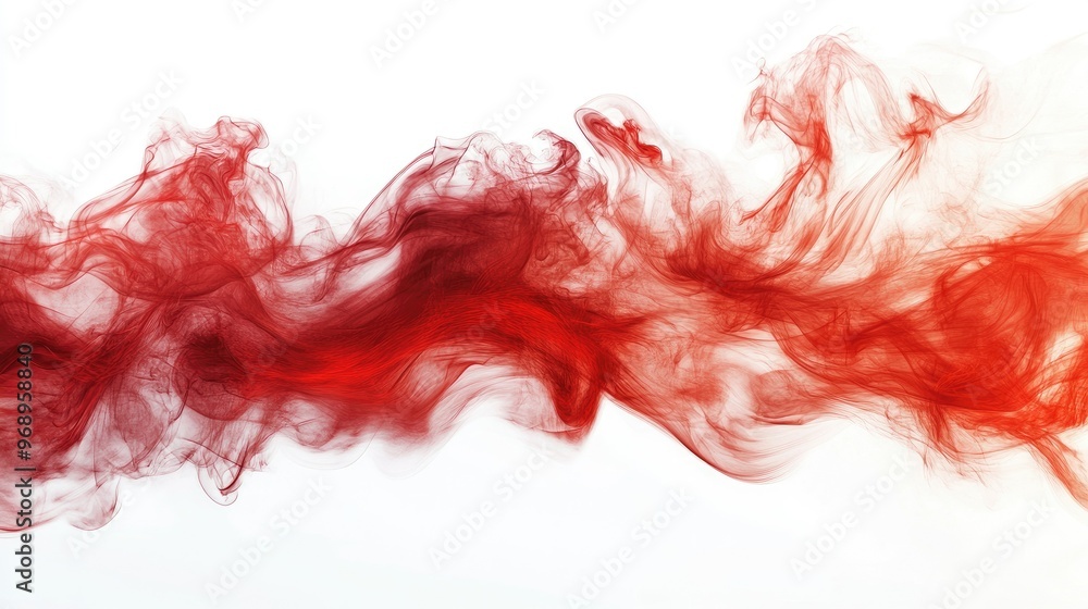 Aufkleber bright red flames with dynamic motion on a white backdrop, emphasizing the power and intensity of fi