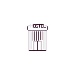 hostel outline icon. Linear vector from hotel concept. Thin line hostel icon isolated on white background