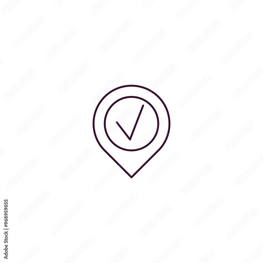 Poster check in outline icon. linear vector from hotel concept. thin line check in icon isolated on white b