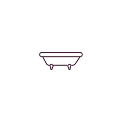 bathtub outline icon. Linear vector from hotel concept. Thin line bathtub icon isolated on white background