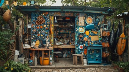 Colorful Hut Decor.