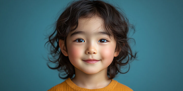Portrait of an asian child looking at the camera