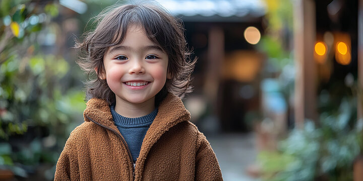 Portrait of an asian child looking at the camera