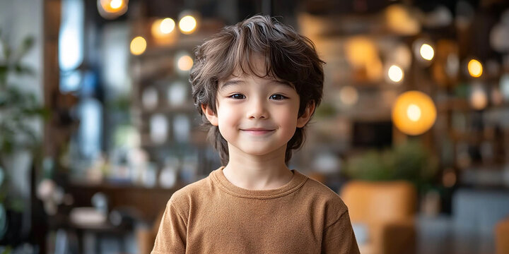 Portrait of an asian child looking at the camera