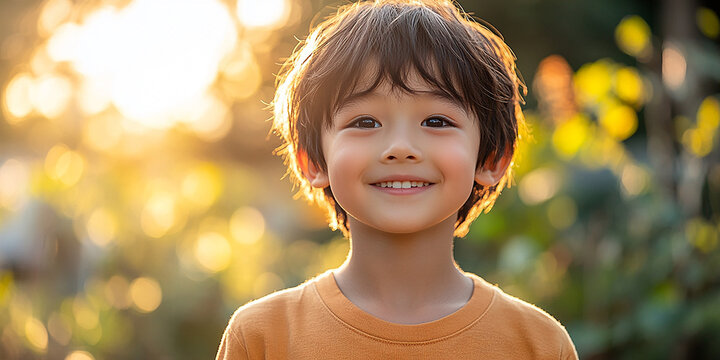 Portrait of an asian child looking at the camera
