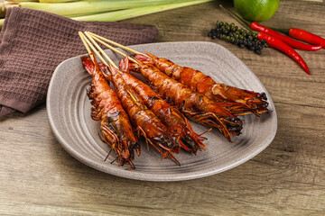 Tasty grilled tiger prawn snack