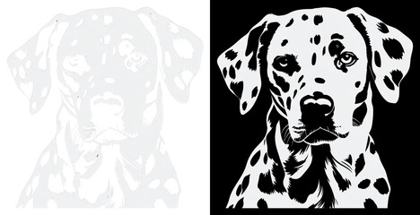 Obraz premium PNG Dalmatian dog silhouette art
