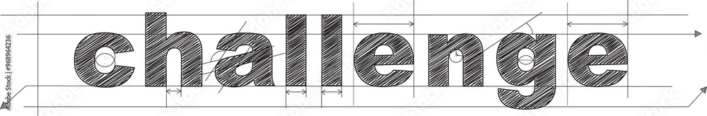 Poster challenge black draft text on transparent background