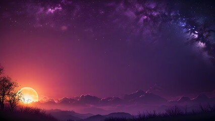 Naklejka premium sunset in the mountains