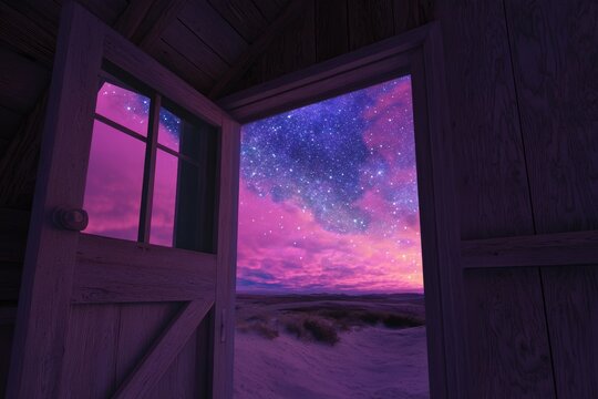 The Multi Parallel Universes Gate connects time and space. Concept art, books covers, video games. Artwork for a dedicated digital painting. Stock images.