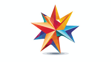 Vibrant Colorful Star Vector on White Background