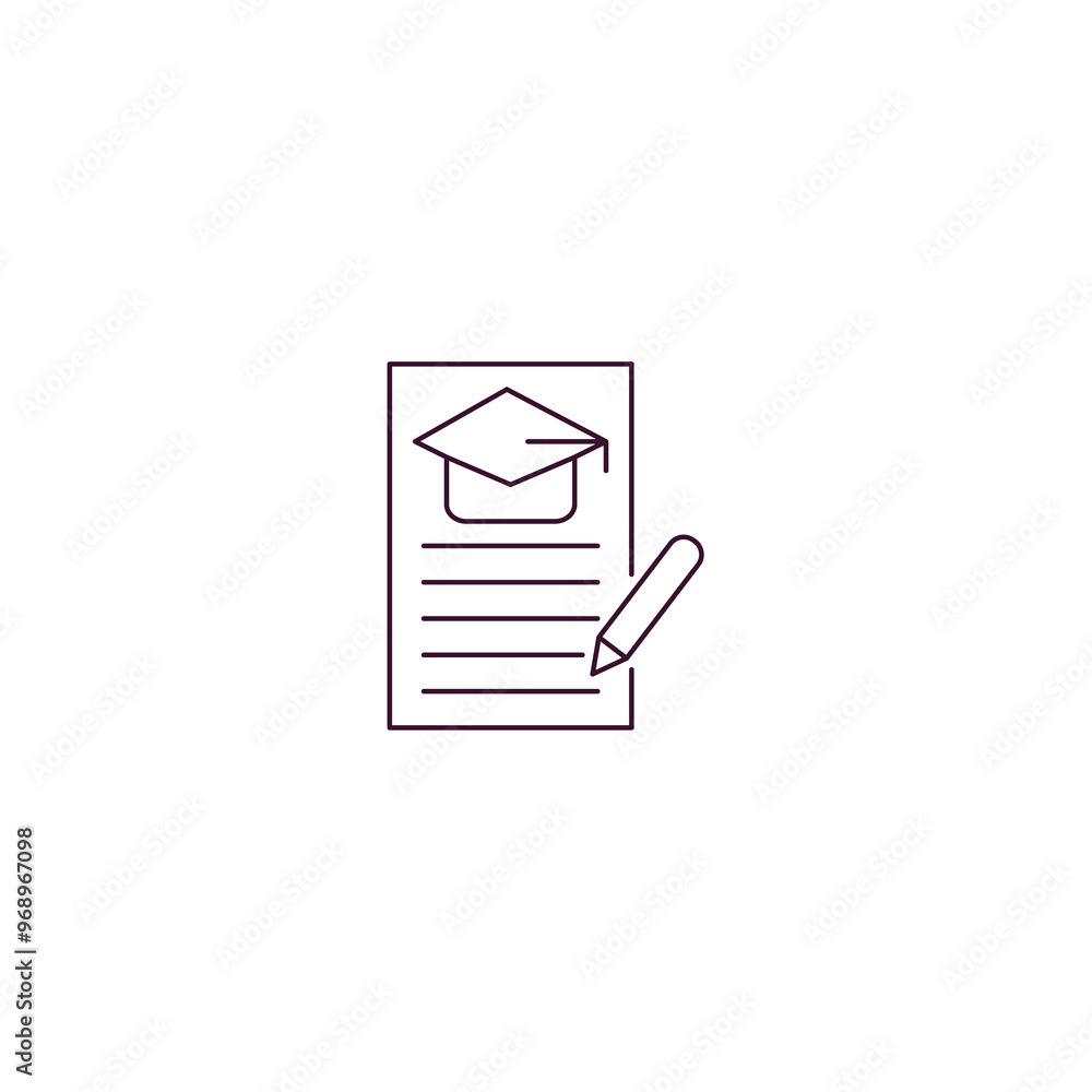 Poster curriculum outline icon. linear vector from human resources concept. thin line curriculum icon isola