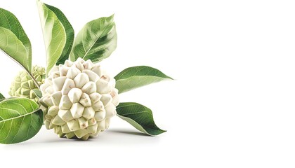 A group of fruit on a branch isolated on white background