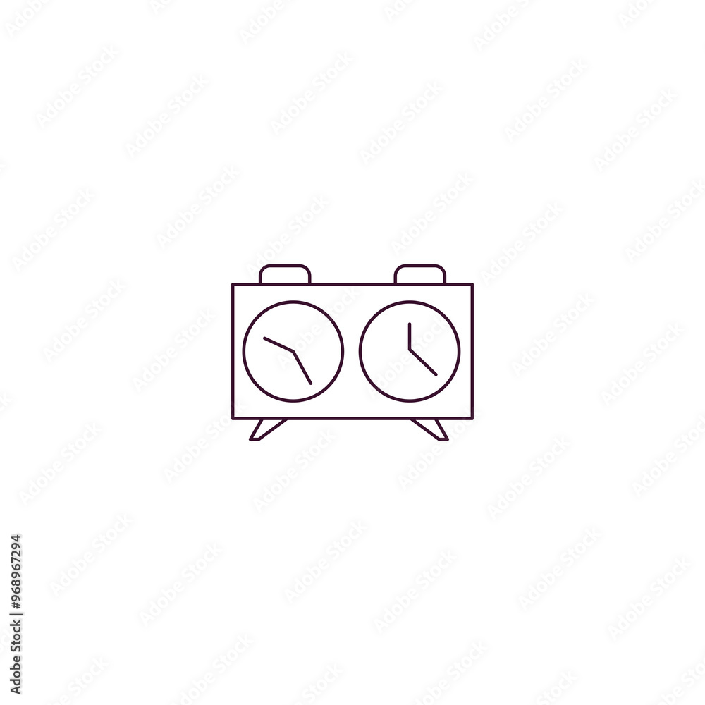 Poster chess clock outline icon. linear vector from human resources concept. thin line chess clock icon iso