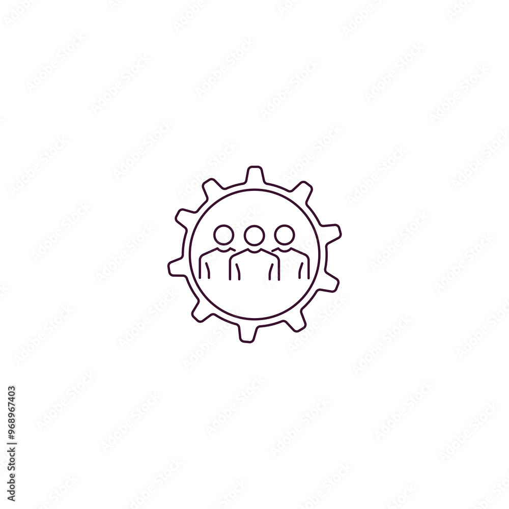 Poster human resources outline icon. linear vector from human resources concept. thin line human resources 