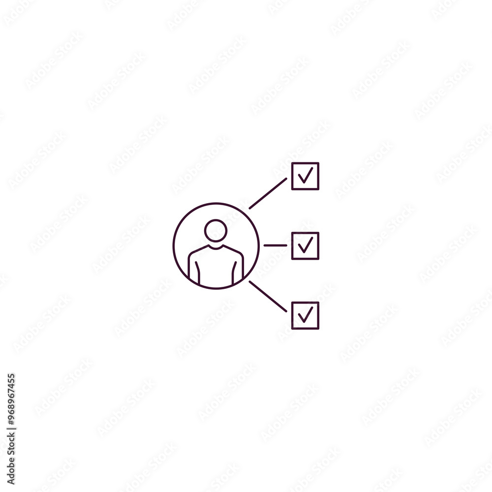 Poster multitask outline icon. linear vector from human resources concept. thin line multitask icon isolate
