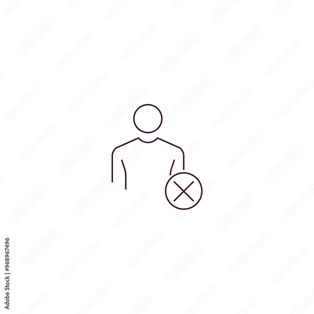 Poster remove user outline icon. linear vector from human resources concept. thin line remove user icon iso