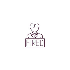 fired outline icon. Linear vector from human resources concept. Thin line fired icon isolated on white background
