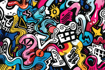 Fototapeta premium Abstract Doodles Background Single Clipart Isolated