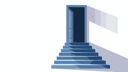 Fototapeta premium Abstract Doorway with Stairs Flat Vector Isolated on White Background