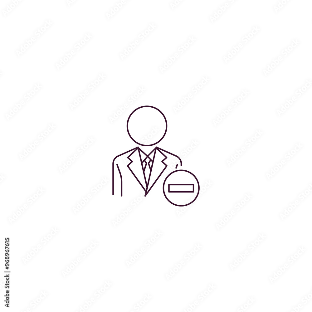 Poster attrition outline icon. linear vector from human resources concept. thin line attrition icon isolate