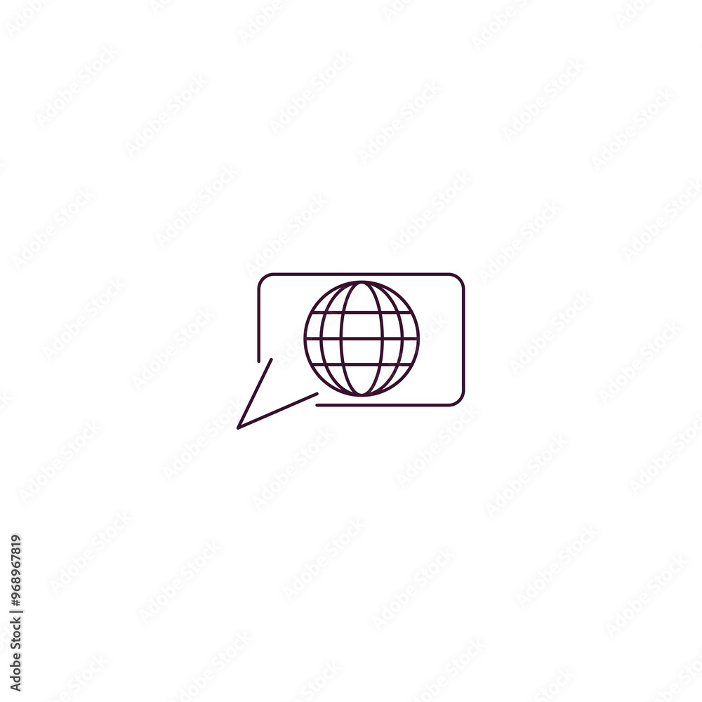 Aufkleber language outline icon. linear vector from human resources concept. thin line language icon isolated 