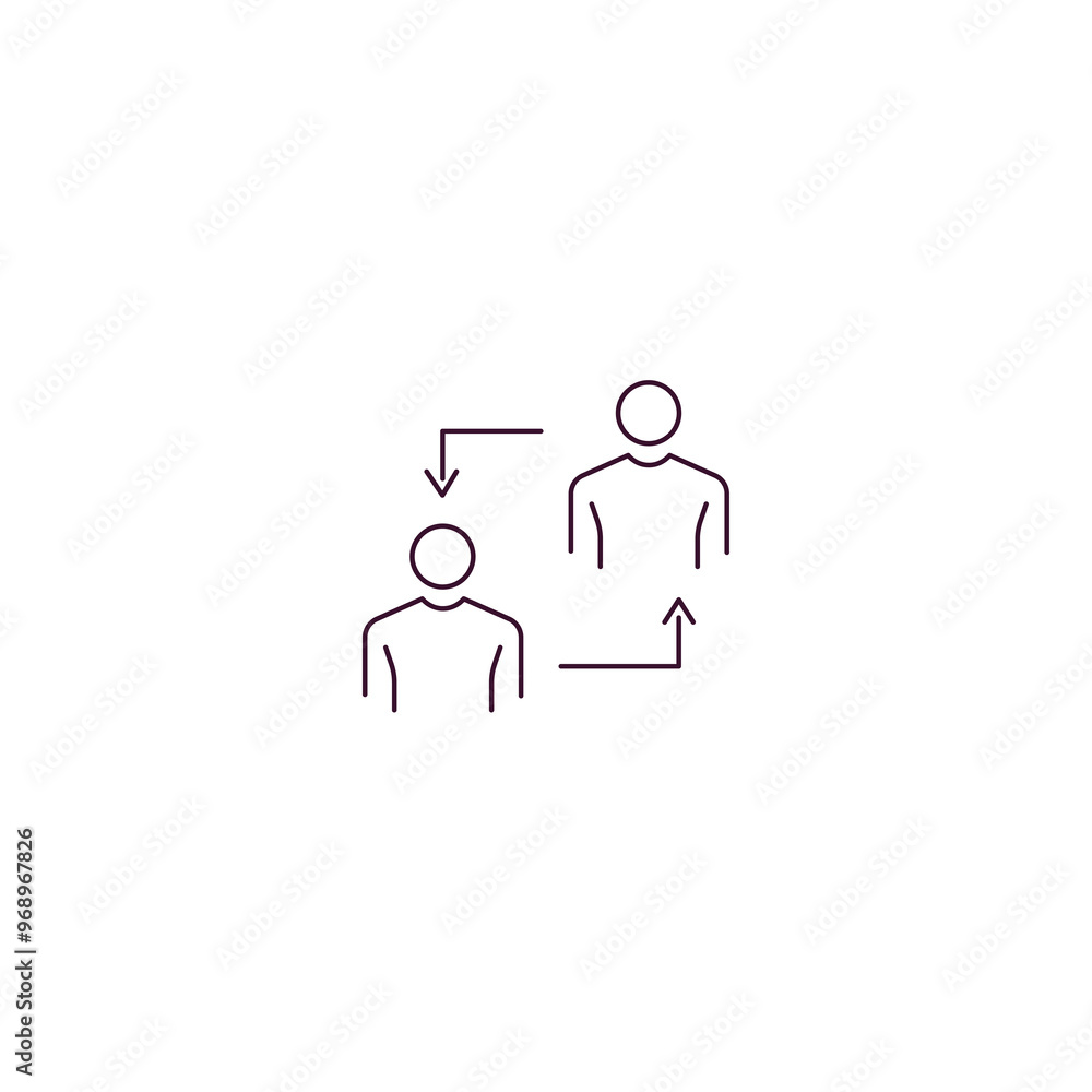 Poster change personal outline icon. linear vector from human resources concept. thin line change personal 