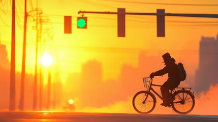 Urban Pollution Crisis, Thick Smog Engulfs City Streets | Environmental Degradation and Climate Change Visible | Copy Space Available for Text