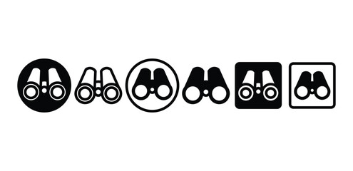 binoculars icon symbol vector design simple line black white color flat modern illustration collection set isolated