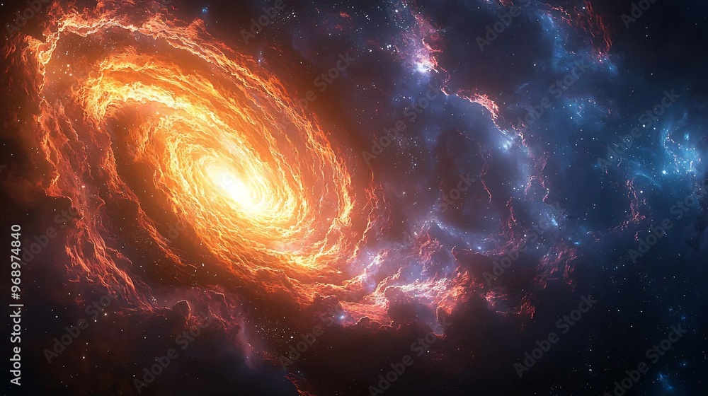 Canvas Prints semiabstract depiction of a pulsar emitting beams of neon light swirling in cosmic patterns symboliz