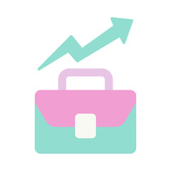 briefcase with upward trend line