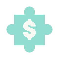 puzzle piece with dollar sign