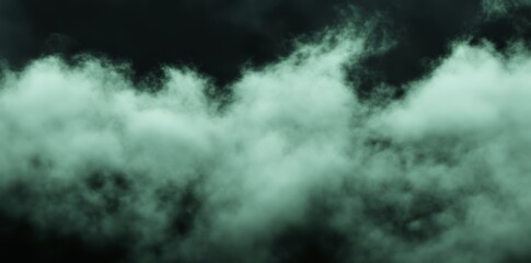 Obraz premium Stock image of grunge dark smoke texture, green blue clouds, black haunted background for horror, thriller, and mystery movie posters