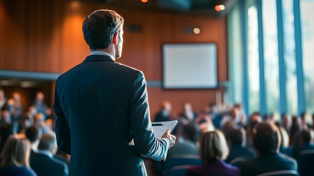 A researcher presenting a groundbreaking discovery to a room of applauding peers.