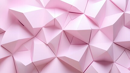 Fototapeta premium Overlapping tetrahedrons in soft pink shades forming an abstract geometric pattern