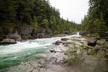 McDonald falls at the Glacier national park, Montana, USA, 15 May 2024