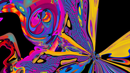 Obraz premium New year party 2025 with colorful abstract psychedelic background