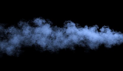 A blue fog and misty effect is shown on a black background, with smoke texture overlays.