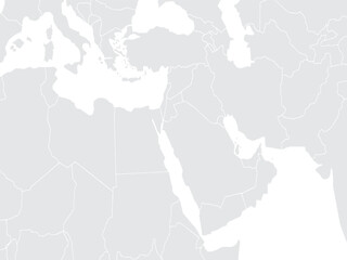 Fototapeta premium Illustration of a Colored map of Middle East.Middle East map on white background. Flat Earth, Globe world map icon.