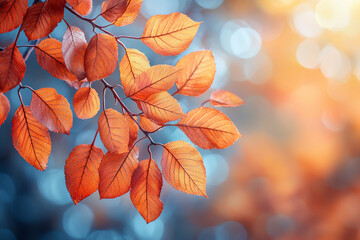 Obraz premium Golden autumn background, leafs. AI generation